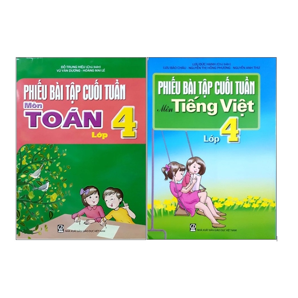 Sách - Combo Phiếu Bài Tập Cuối Tuần Lớp 4 (Toán + Tiếng Việt)