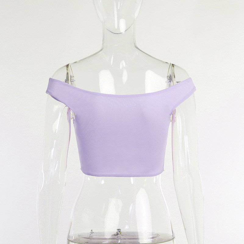 Áo Tank Top Trễ Vai Thiết Kế Xếp Ly Thời Trang Xinh Xắn Cho Nữ