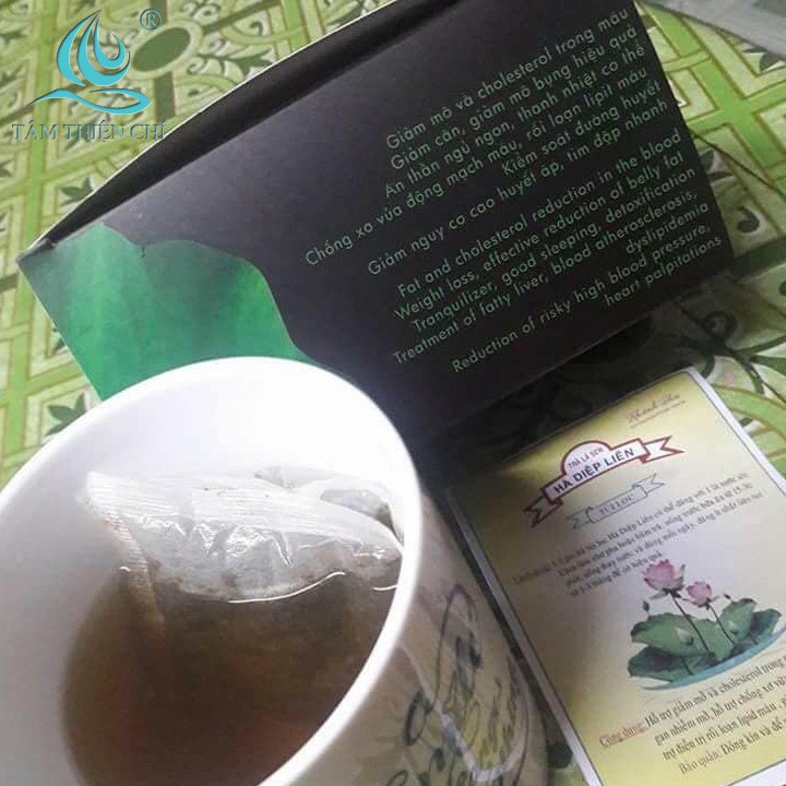 [CHÍNH HÃNG] Thực phẩm bảo vệ sức khỏe Lá sen tươi sấy khô làm trà hộp 30 túi lọc Home