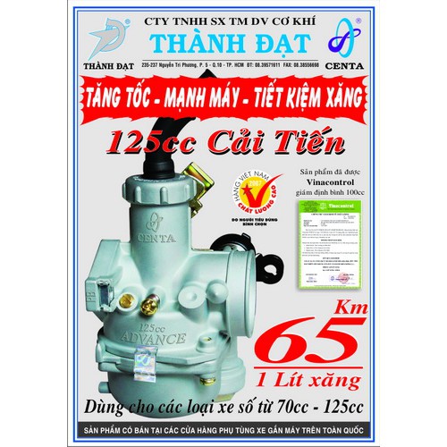 Bình xăng con 125 chính hiệu Centa - Thành Đạt