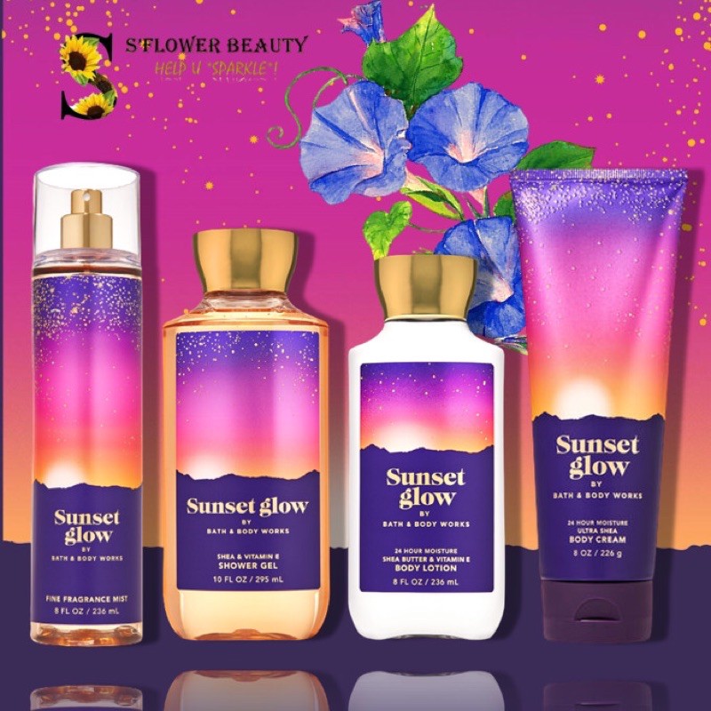 2020 | SUNSET GLOW | Bộ Sản Phẩm Gel Tắm - Dưỡng Thể - Xịt Thơm Toàn Thân Bath &amp; Body Works