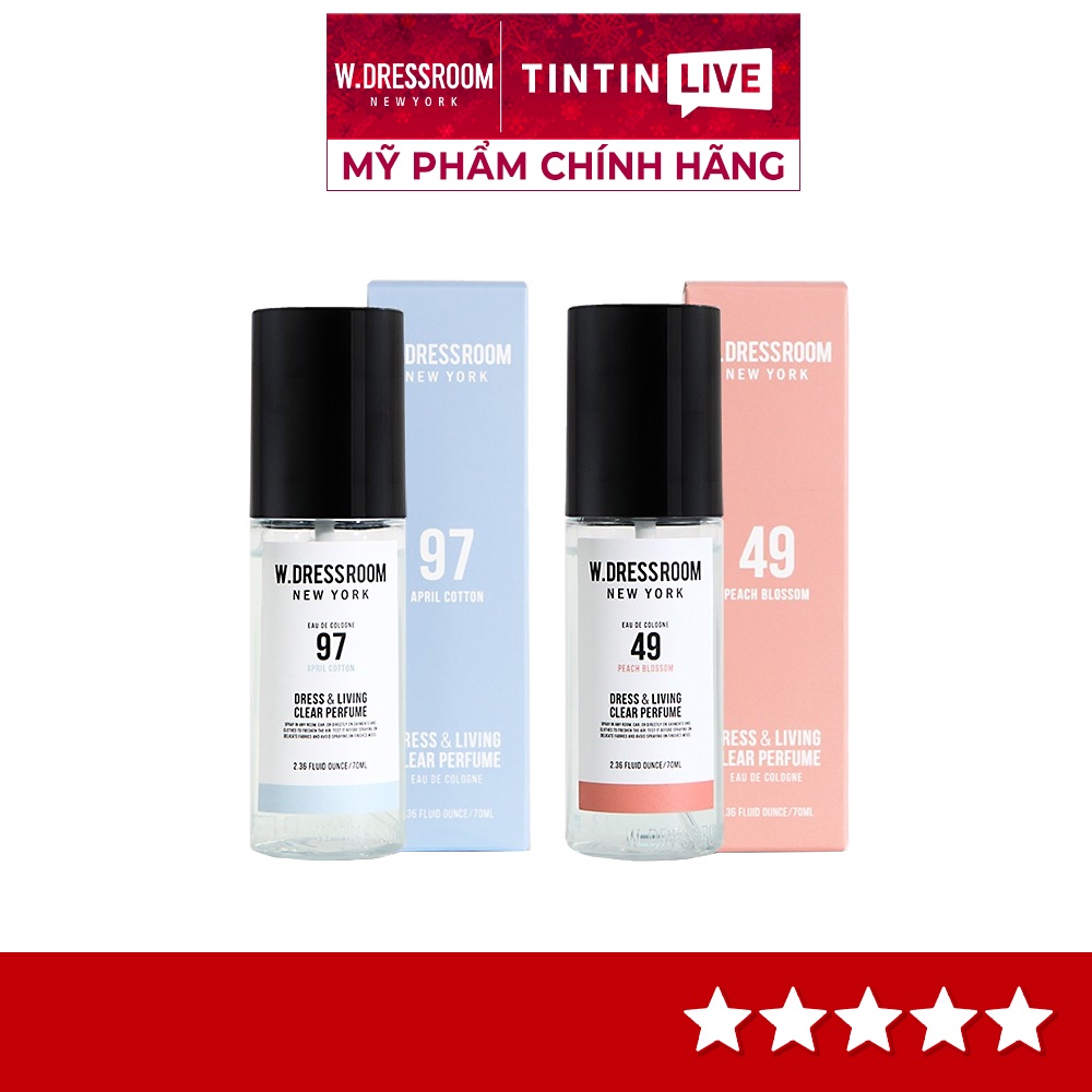 Nước hoa xịt thơm W.Dressroom 70ml mùi 97 April Cotton season 2 Hàn Quốc