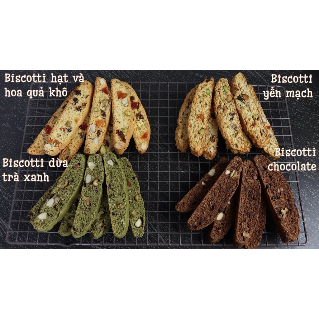 Bánh Biscotti Giảm Cân - Bánh Biscotti Ăn Kiêng - Bánh Biscotti Ăn Kiêng Mix 3 Vị - Bánh Biscotti Nguyên Cám - Bánh Quy