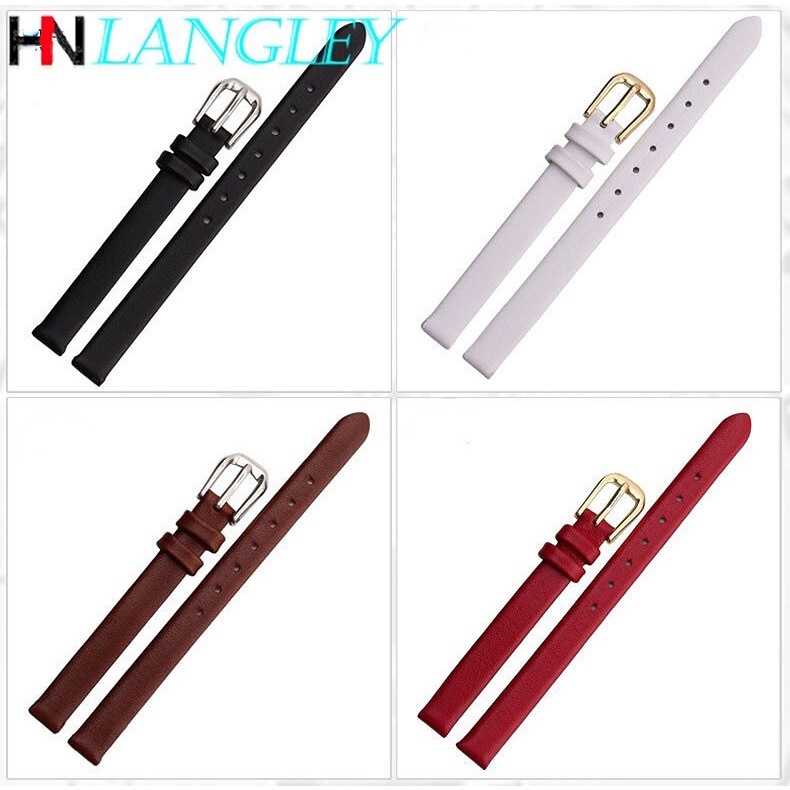 Dây Đeo Thay Thế Bằng Da Bò Thật Kích Thước 6 8 10 12 13 14 15 16 17mm Cho Nữ