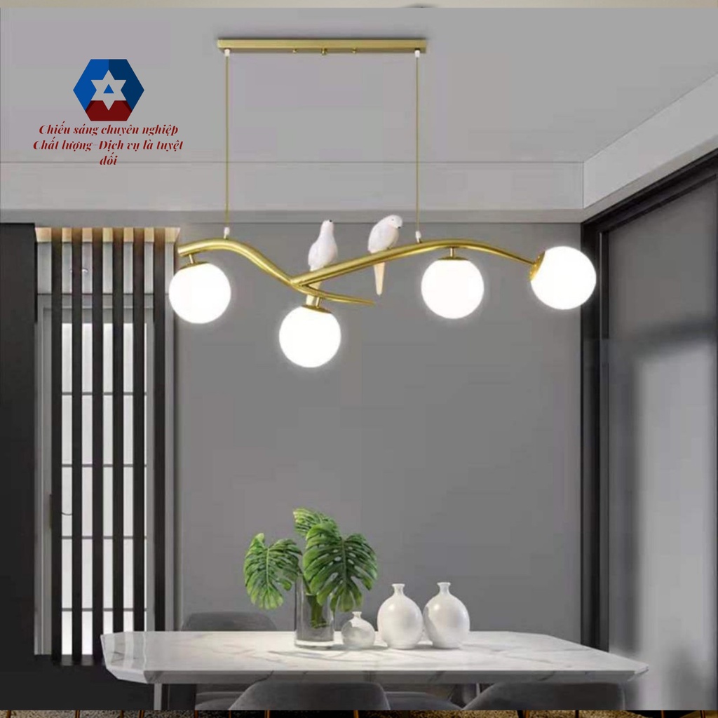 Đèn thả SuperVilighting.MS:THACHIM-4B, thả mạ vàng -mạ đen.trang trí bếp, phòng khách, quán cafe.AC220V . Bảo hành 3 năm