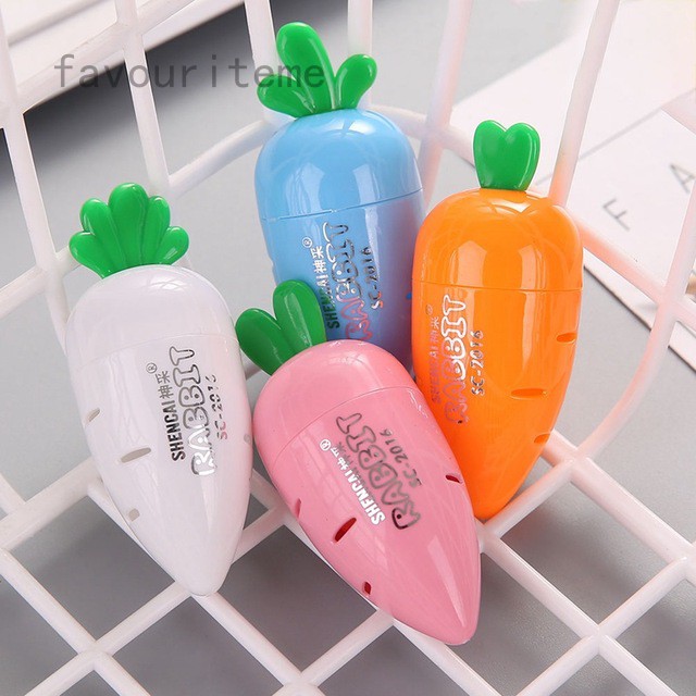 3 Pcs/Set Cute Creative Carrot Shaped Pencil Sharpener Color Random Style