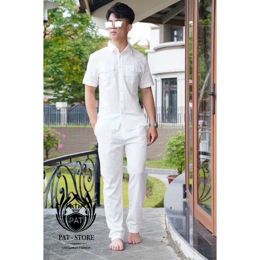 Bộ Đũi Nam Ngắn Tay Mùa Hè
