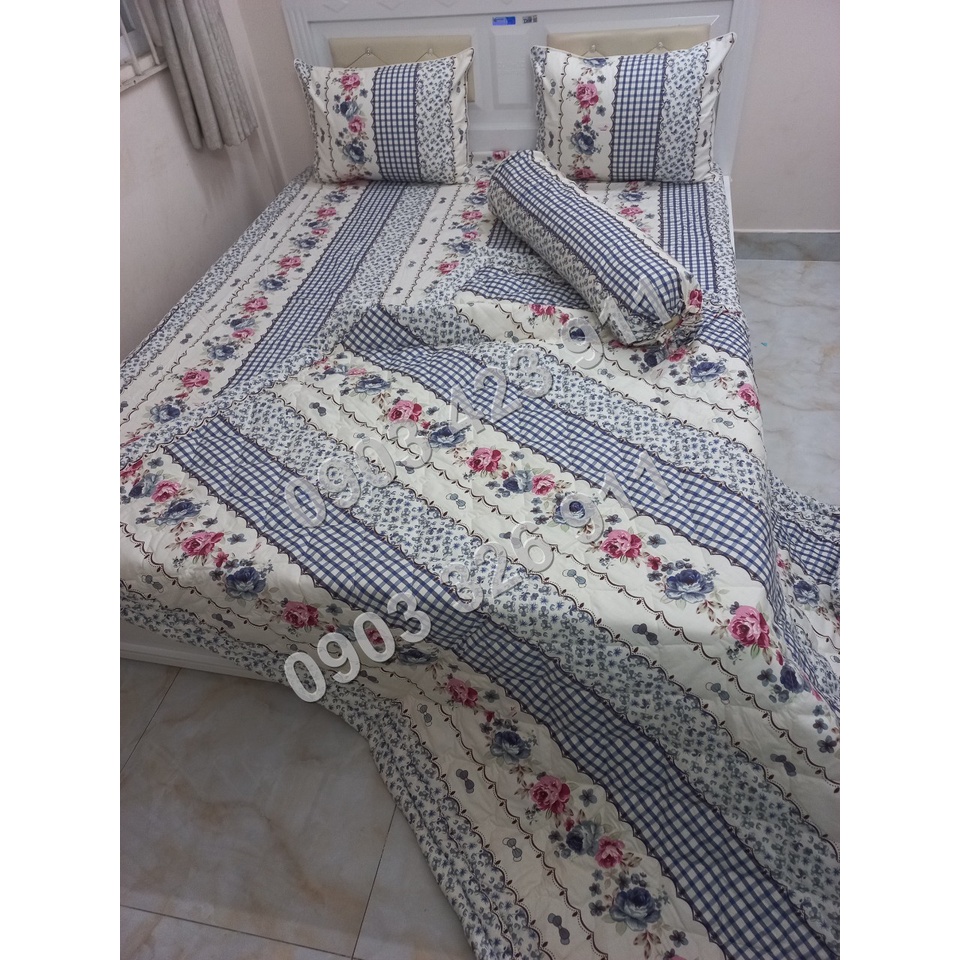 Bộ Ga mền Thắng Lợi 100% cotton có clip cận chất