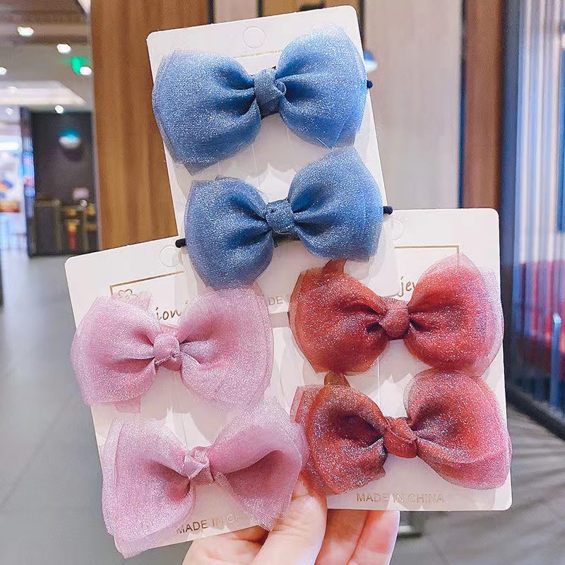 Kẹp Nơ Bằng Ren Lưới Dễ Thương Xinh Xắn Cho Bé Gái