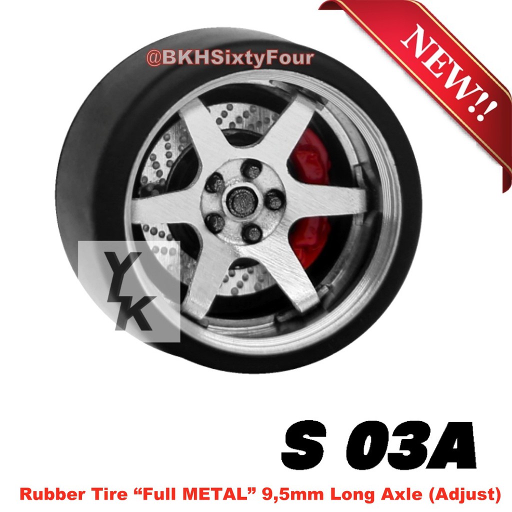 Carlomo Bánh Xe Cao Su Có Vành Dài 9.5mm Mẫu te37