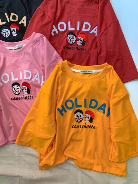 (SALE 59K) ÁO CROPTOP THÊU HOLIDAY 4 MÀU CỰC XINH | BigBuy360 - bigbuy360.vn