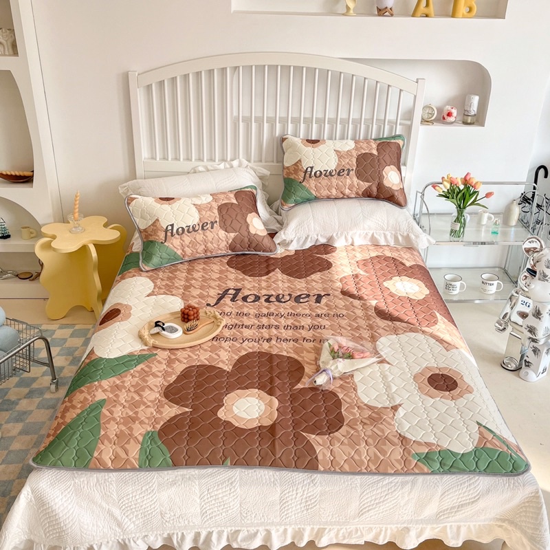 chiếu điều hoà cao su non trần tim mát lạnh ( tặng kèm 2 vỏ gối)