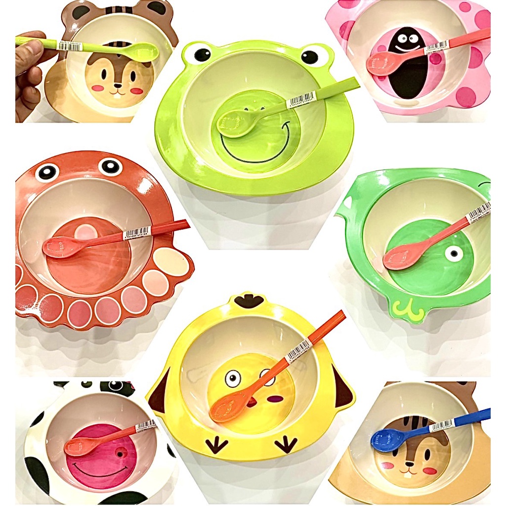 Combo bát, chén + thìa ăn dặm, bát bằng bột sợi tre, bát phíp kèm thìa phíp Nhật cho trẻ em