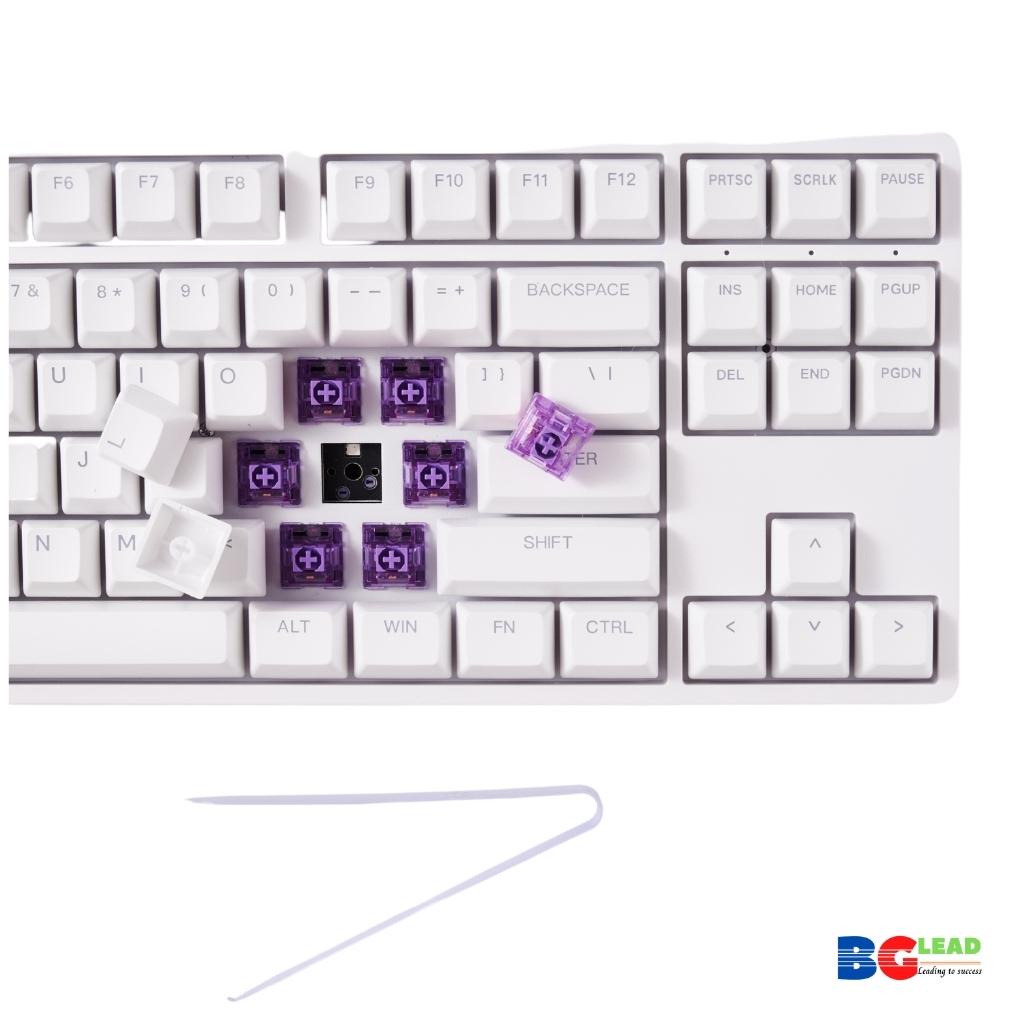 Bàn phím cơ AKKO 5087 RGB Black / White | 3087S RGB – Black ASA profile xuyên Led RGB / Hotswap / Foam tiêu âm