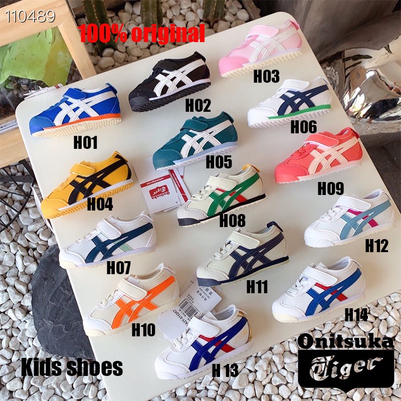 ASICS Giày Thể Thao 251 Onitsuka tiger * Hàng Có Sẵn * Giày Thể Thao Khóa Dán Nhẹ Thoáng Khí Cho Trẻ Em