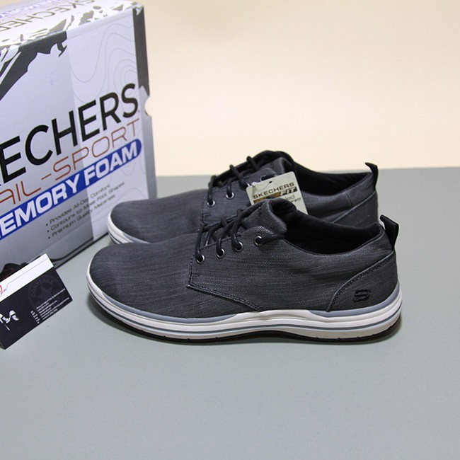 Giày Skechers thấp cổ vải đen STVD22