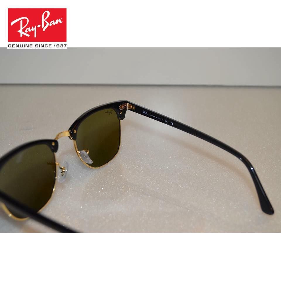 Kính Râm Ray Ban Clubmaster Rb3016 51 / 21 Gọng Đen / Xanh Dương