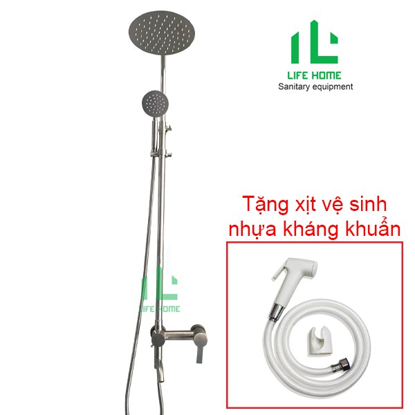 Sen Cây Tròn INOX 304 Nóng Lạnh Cao Cấp LIFEHOME (Tặng vòi xịt vệ sinh nhựa kháng khuẩn)