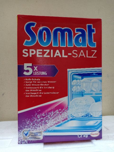 Combo họp muối làm mềm nước Somat+ chai nước làm bóng Somat 750 ml-Hàng Đức