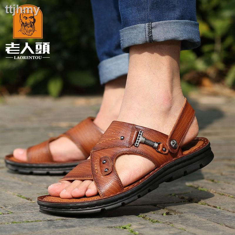 Giày Sandal Da Mềm Thời Trang Cho Đàn Ông Trung Niên