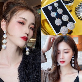 Khuyên tai bạc nữ 4 hình tròn đính đá