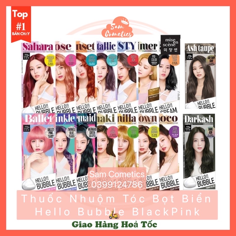 Thuốc Nhuộm Tóc BlackPink / Thuốc Nhuộm Tóc Tại Nhà Dạng Bọt Mise en Hello Bubble Hàn Quốc