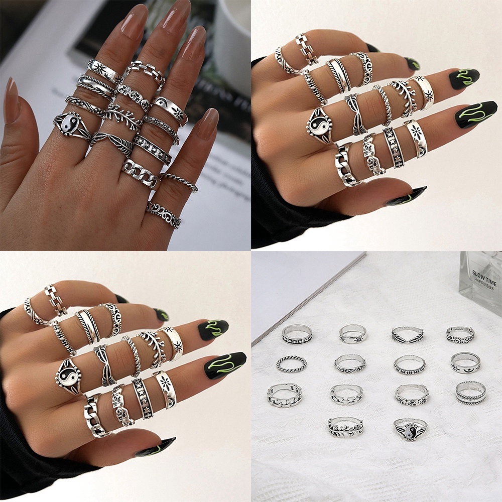 Set 14 Nhẫn Thời Trang Cổ Điển Cho Nữ