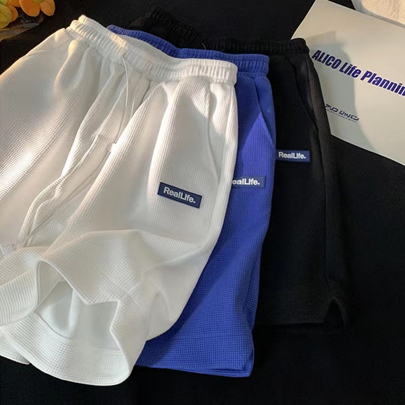 Quần Short Dây Rút Ống Rộng In Nhãn Thời Trang Hàn Quốc Trẻ Trung