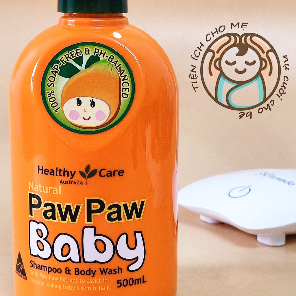 Sữa tắm gội cho bé đu đủ Paw Paw Baby Úc 500ml lành tính an toàn cho da bé toàn thân