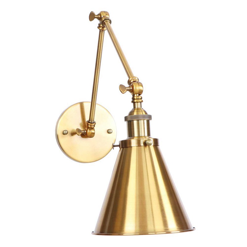 Đèn Gắn Tường Hình Nón Bằng Đồng Thau Có Thể Điều Chỉnh Dùng Trang Trí Nhà Cửa / Quán Bar / Nhà Cửa
