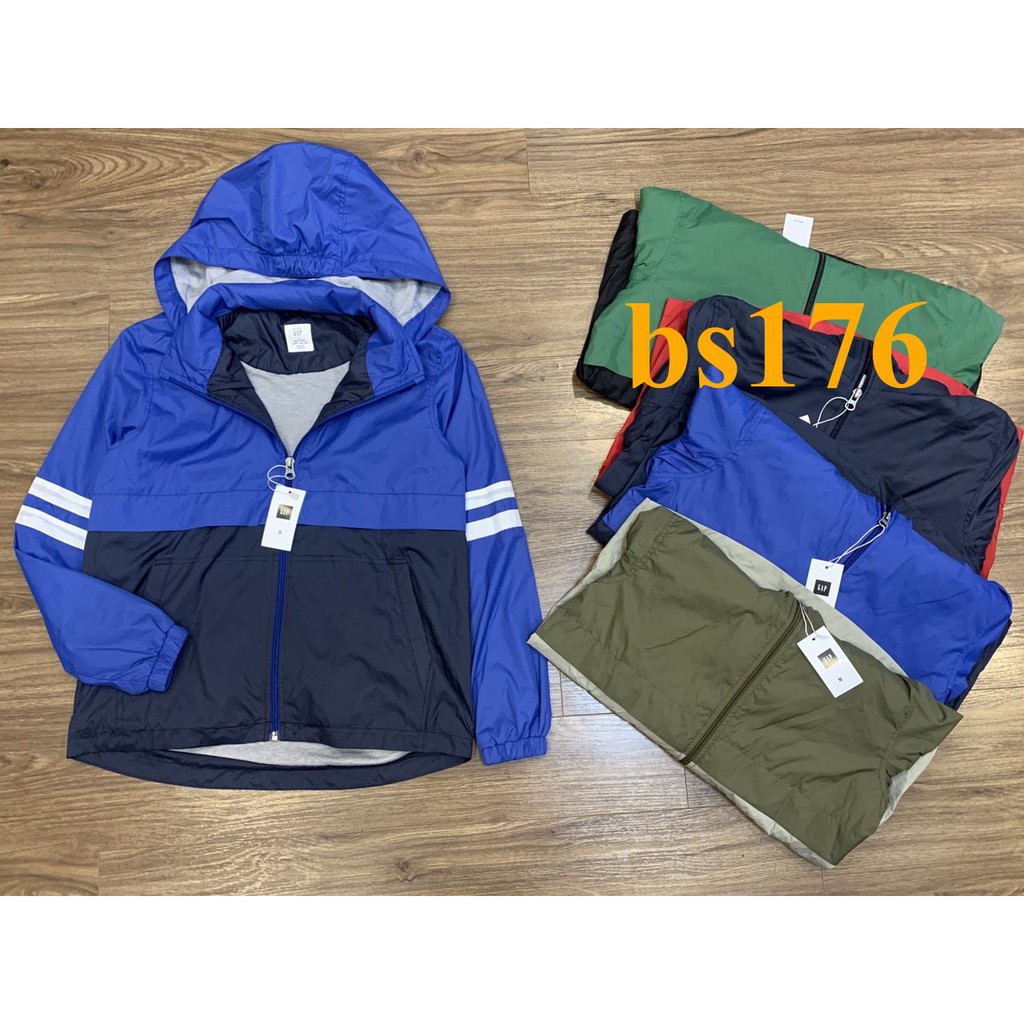 * Mã BS176: Áo gió Gap bé trai hàng VNXK, lớp gió ngoài chống nước nhẹ, trong lót cotton mềm