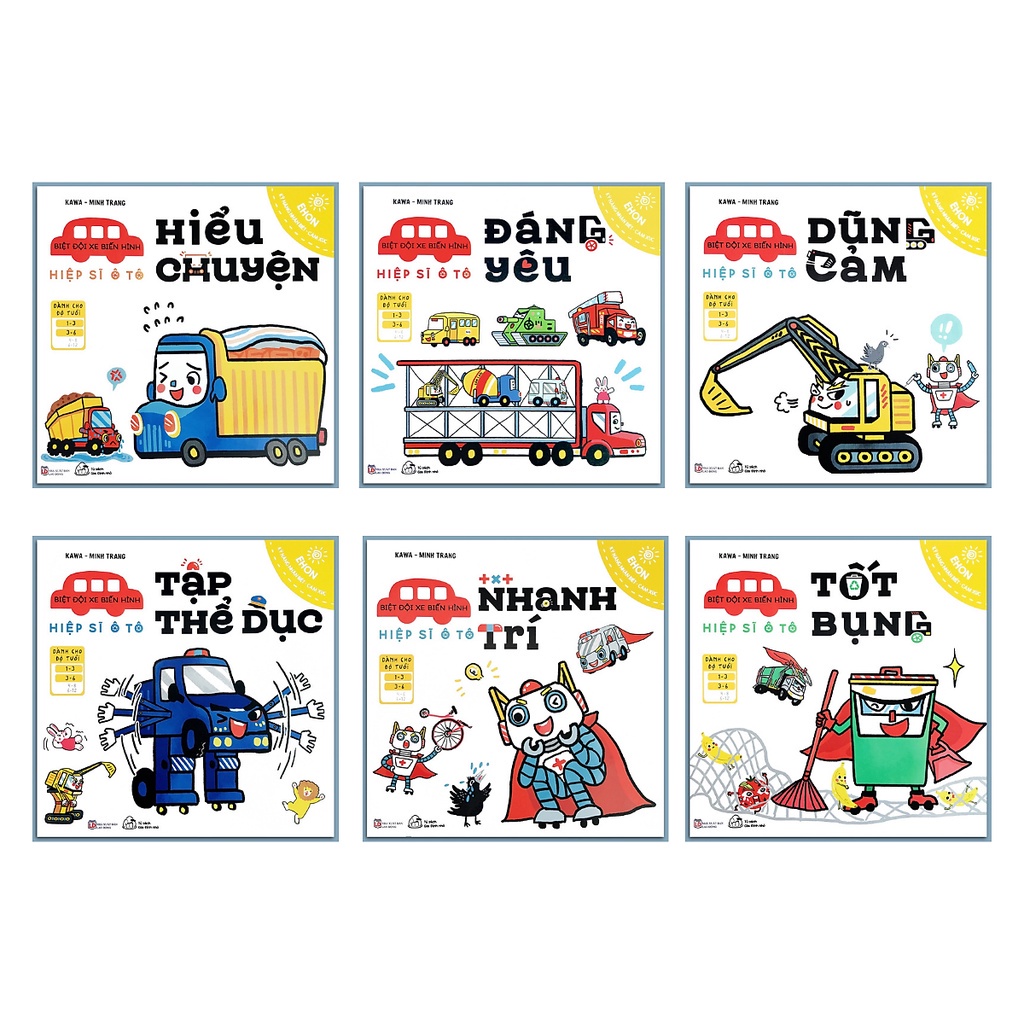 Sách Muki - Ehon Kỹ Năng Nhận Biết Cảm Xúc - Biệt Đội Xe Biến Hình (Bộ 6 Quyển)