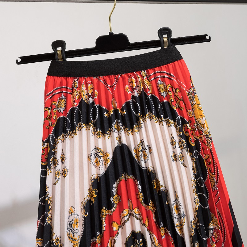 Chân Váy Chữ A Lưng Cao Xếp Ly Thời Trang Dành Cho Nữ