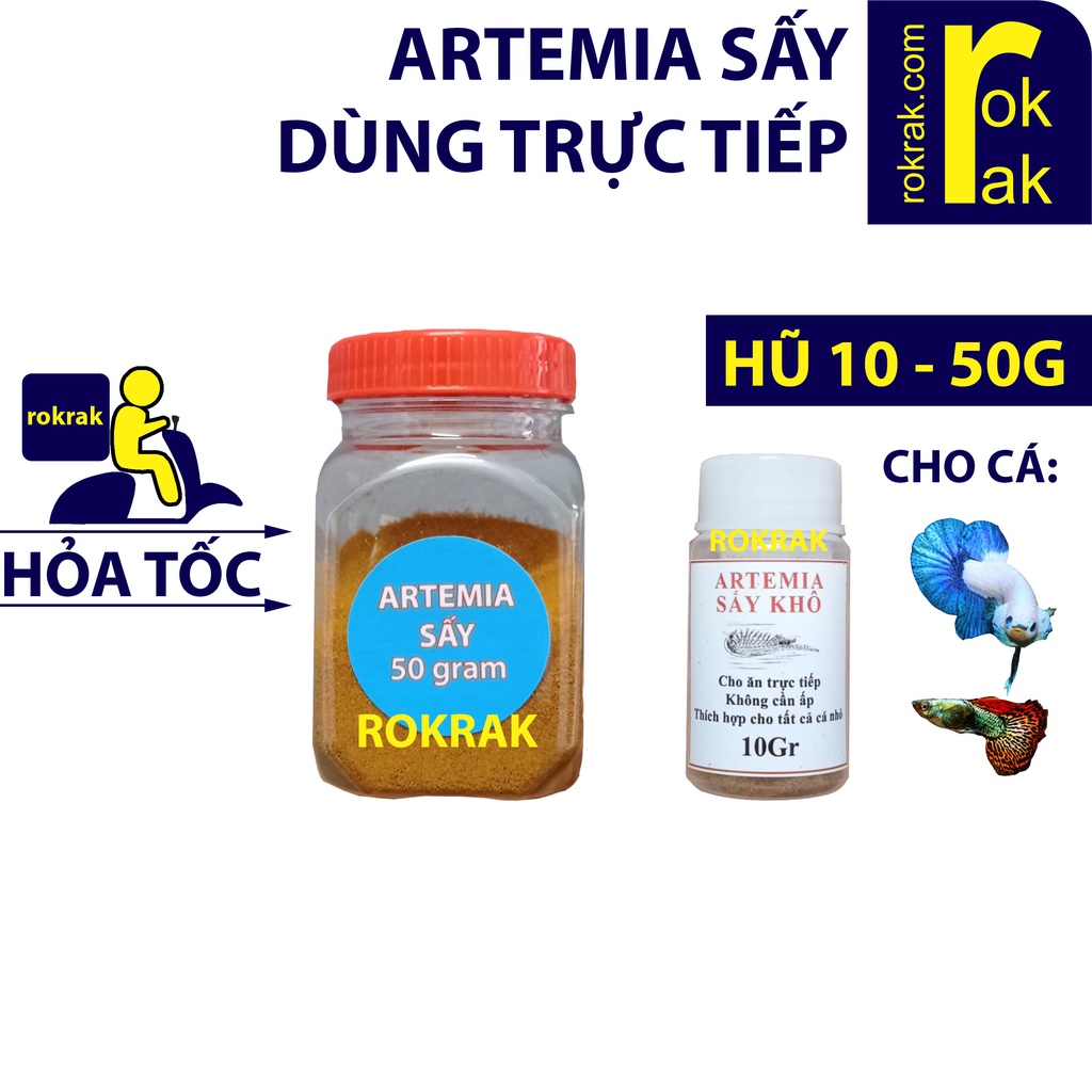 Artemia sấy khô 50 g 10g thức ăn cho cá con - Trộn Cám cá bột