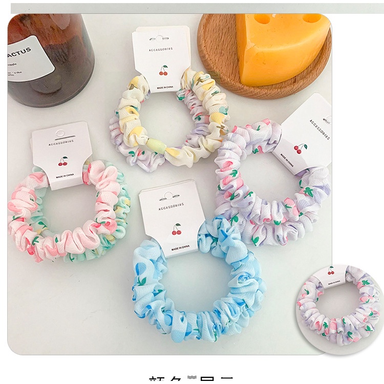 [SET 2] Dây cột tóc vải scrunchies nhỏ hình trái cây siêu dễ thương phiên bản Hàn Quốc DS1