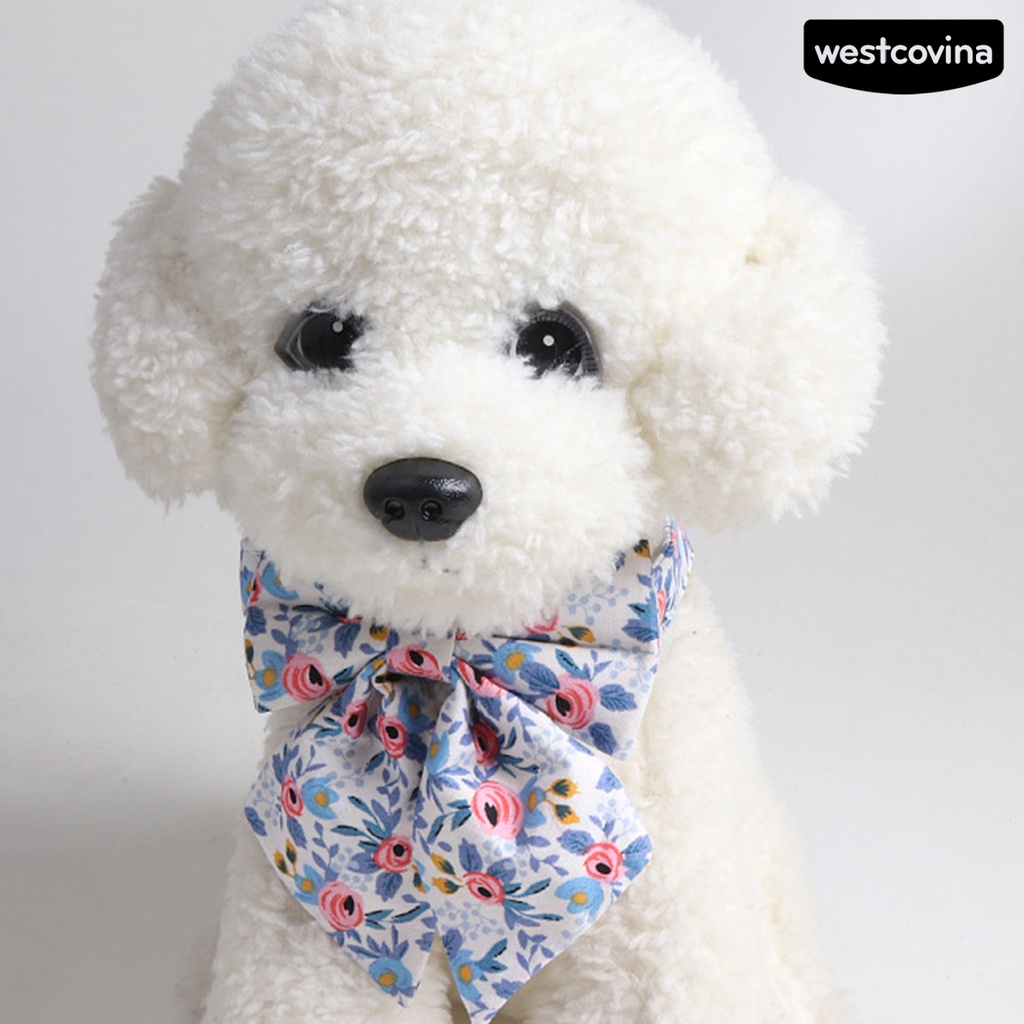 [Mới]♞Vòng Cổ In Hoa Thắt Nơ Dễ Thương Cho Thú Cưng