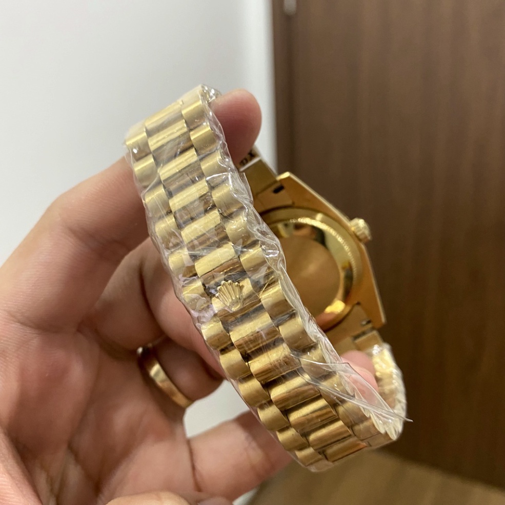 Đồng Hồ Nam RoLex Sapphire RA22 Mặt VÀNG Day-Date  Máy cơ Automatic Nhật Chống xước Tuyệt Đối