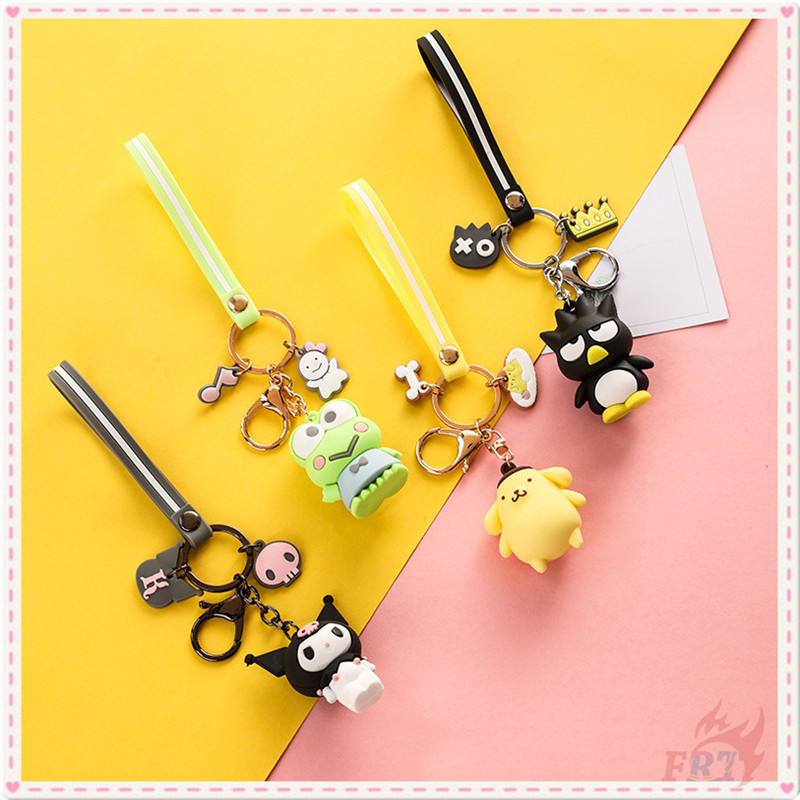 ✪ Melody / Kuromi / Hello Kitty / Keroppi / Cinnamoroll / Pom Pom Purin / BADTZ-MARU - Sanrio Cartoon Character Keychains Series 01 ✪ 1Pc Silicone KeyRing Pendant Bag Accessories Gifts（7 Styles）