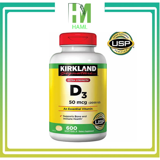 Viên uống Vitamin D3 Kirkland 600 viên của Mỹ