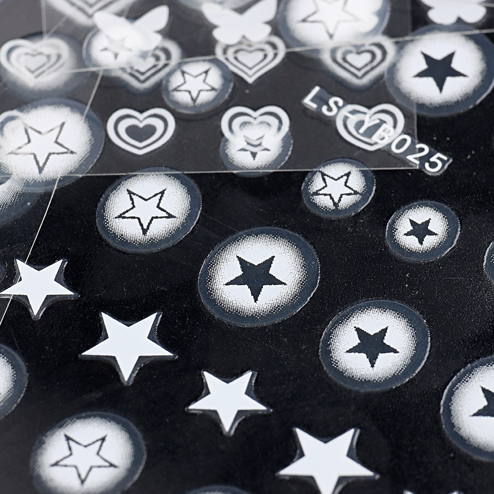 Miếng Dán Trang Trí Móng Tay 3D Hình Trái Tim Xinh Xắn