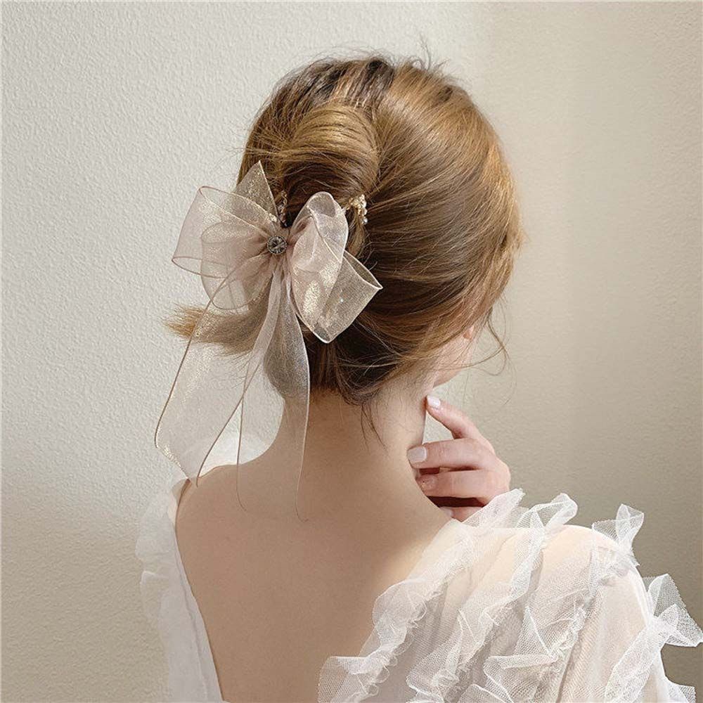 Kẹp Tóc Hình Nơ Ren Nhiều Màu Sắc Phong Cách Hàn Quốc Thời Trang Mùa Hè Cho Nữ