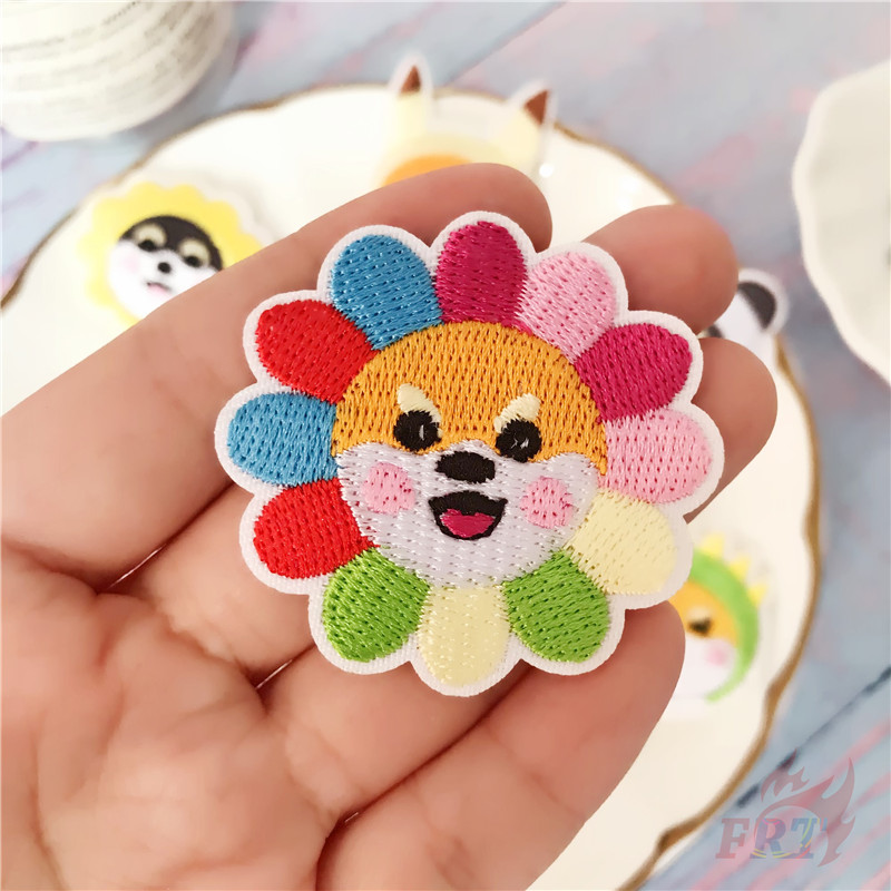 Miếng dán ủi thêu hình chú chó Shiba &amp; Husky dễ thương