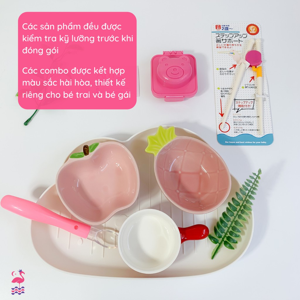 Bát Ăn Dặm Cho Bé Kiểu Nhật - Bộ Dụng Cụ Ăn Dặm Baby Led Weaning Cho Độ Tuổi Từ 6 Tháng