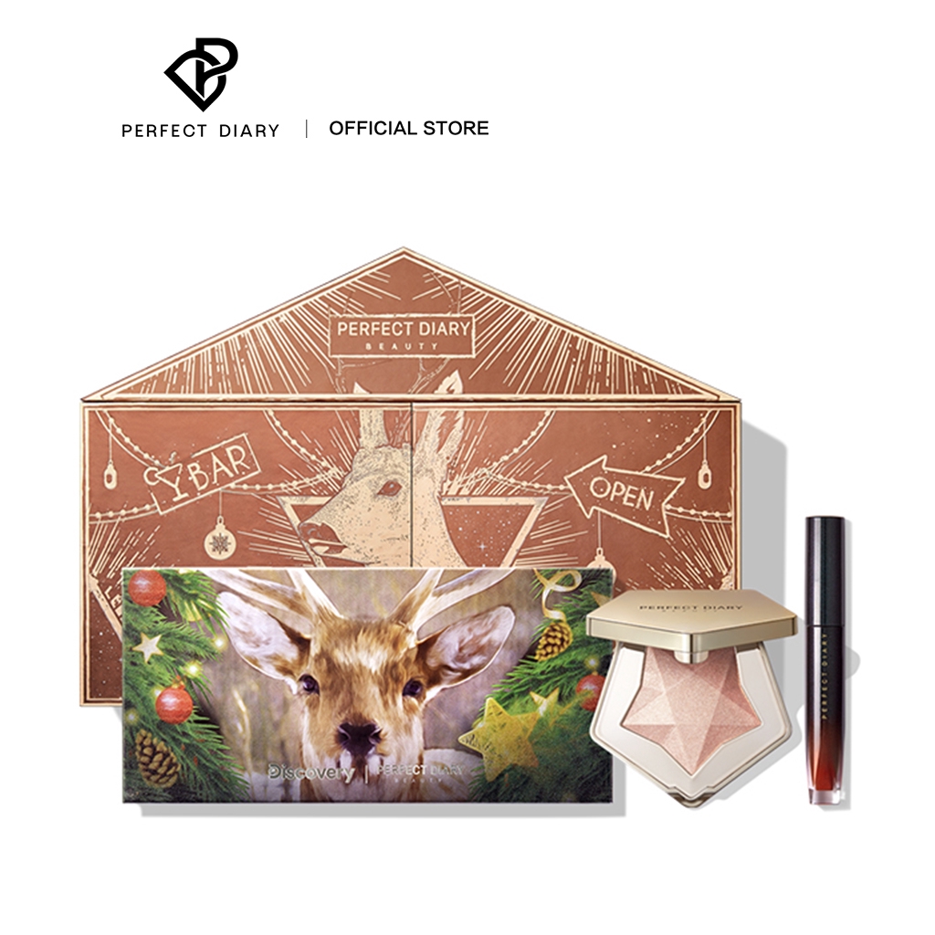 Set Quà Tặng Perfect Diary/Bảng Phấn Mắt Explorer Nai Sika 07 14g/Son 2.5g/Phấn Bắt Sáng Phiên Bản Giới Hạn 7g | BigBuy360 - bigbuy360.vn