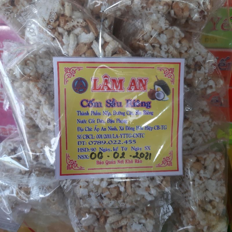 Cốm nếp sầu riêng Lâm An bịch 500g
