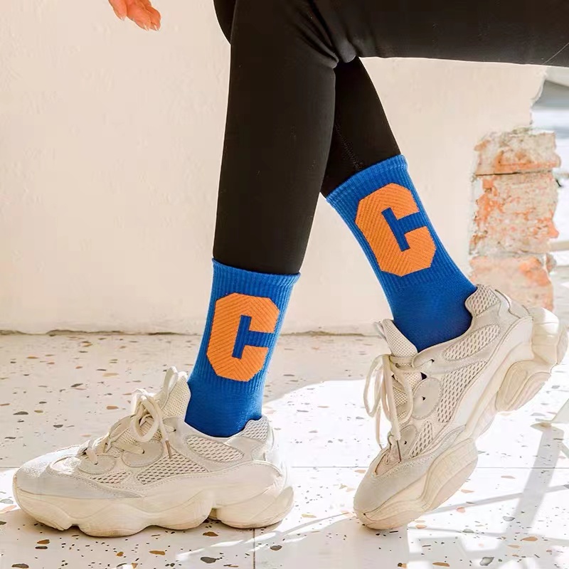 Vớ Cotton In Chữ C Phong Cách Hàn Quốc Thời Trang Mùa Thu Mới Cho Nữ