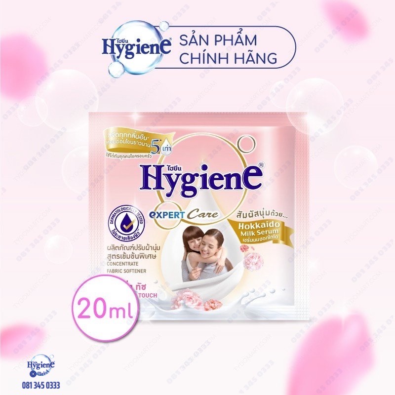 Nước Xả Vải Đậm Đặc Hygiene Thái Lan gói 20ml siêu thơm sử dụng tiết kiệm