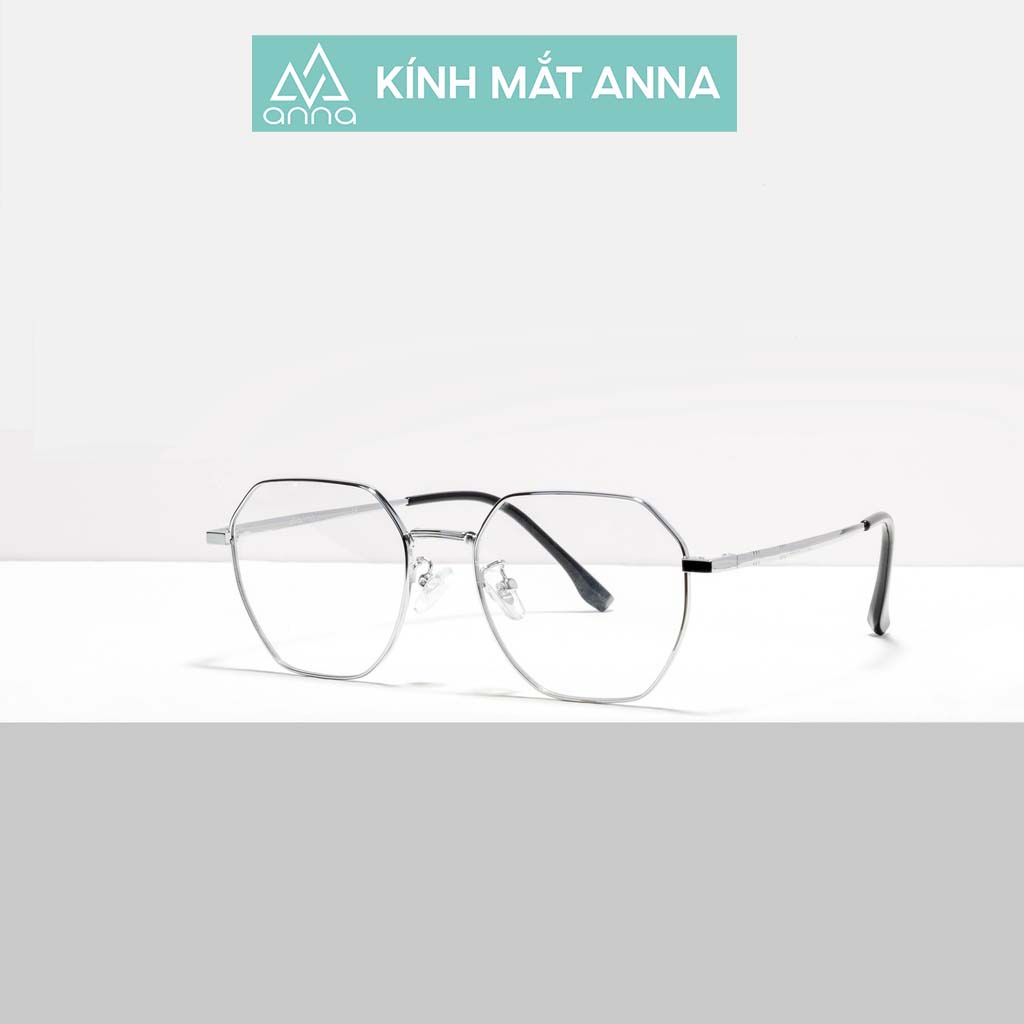 Gọng kính mắt thời trang cao cấp nam nữ ANNA dáng tròn chất liệu kim loại 350CK002
