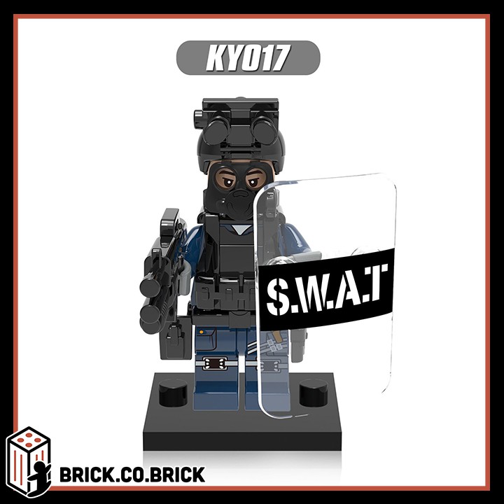 Lính SWAT Đặc Nhiệm Đồ Chơi Lắp Ráp Minifigure Lính Giáp Và Phụ Kiện Siêu Chất KY017-KY010