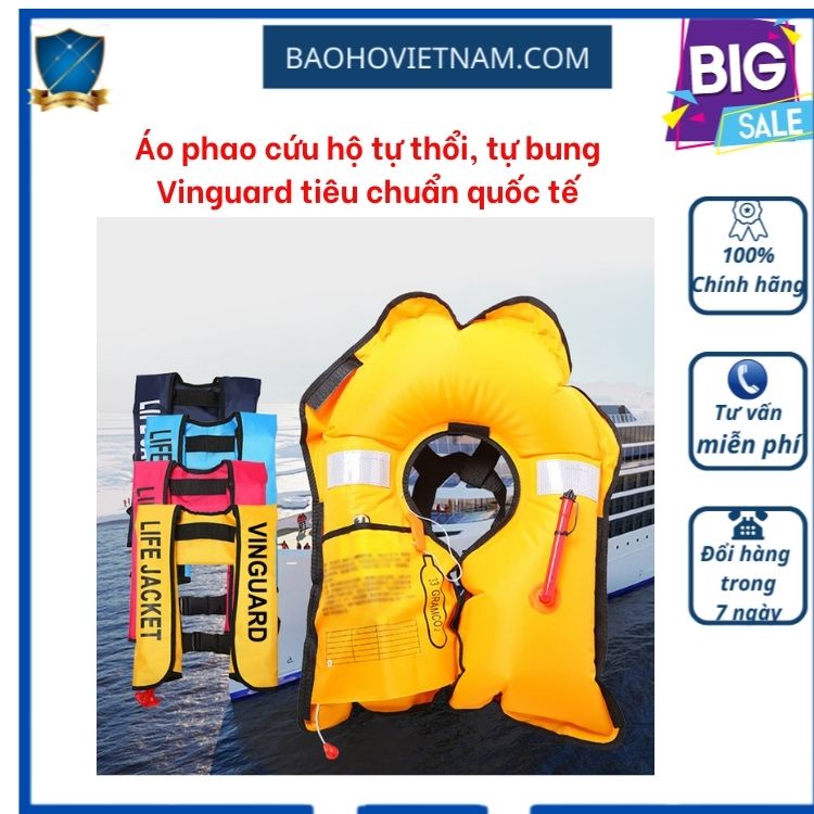 Áo phao cứu hộ tự thổi, tự bung Vinguard tiêu chuẩn quốc tế